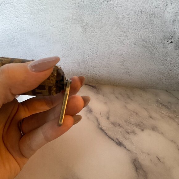 Fendi Zucca Brown Tan Zip Around Long Wallet - Picture 3 of 12